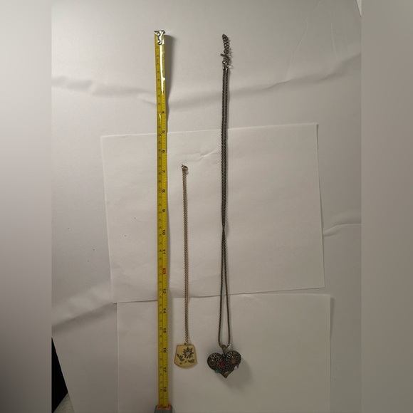 Set Of Two Vintage Necklaces Heart And Cloisonné - Picture 6 of 7